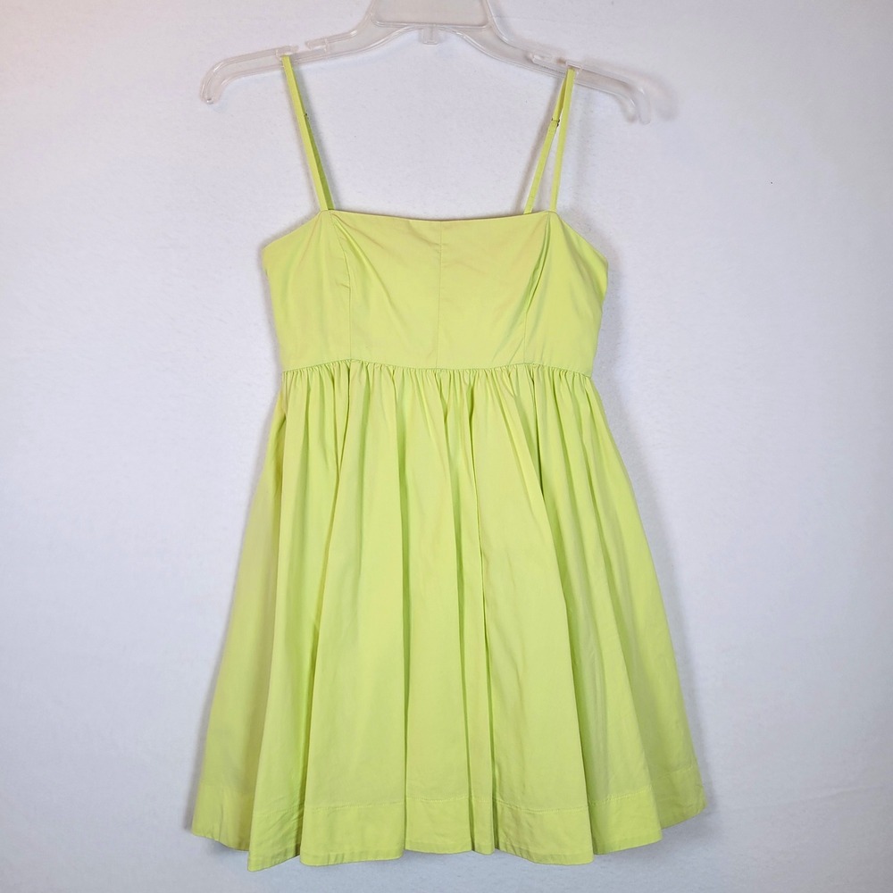 Likely Womens Elisia Bow Babydoll Mini Tank Dress Size 2 Lime Green Prom Party